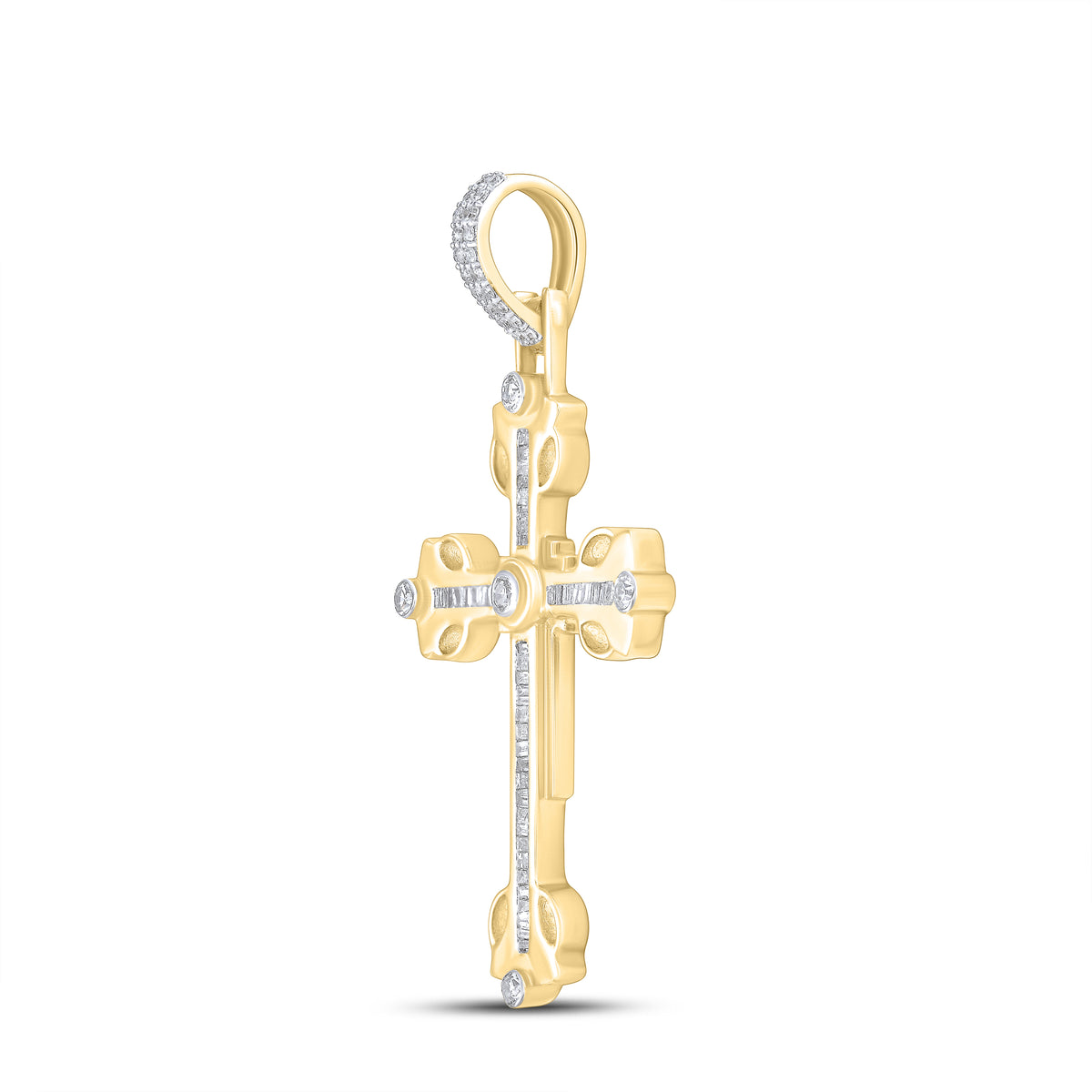 10kt Yellow Gold 0.66 ctw Diamond Cross