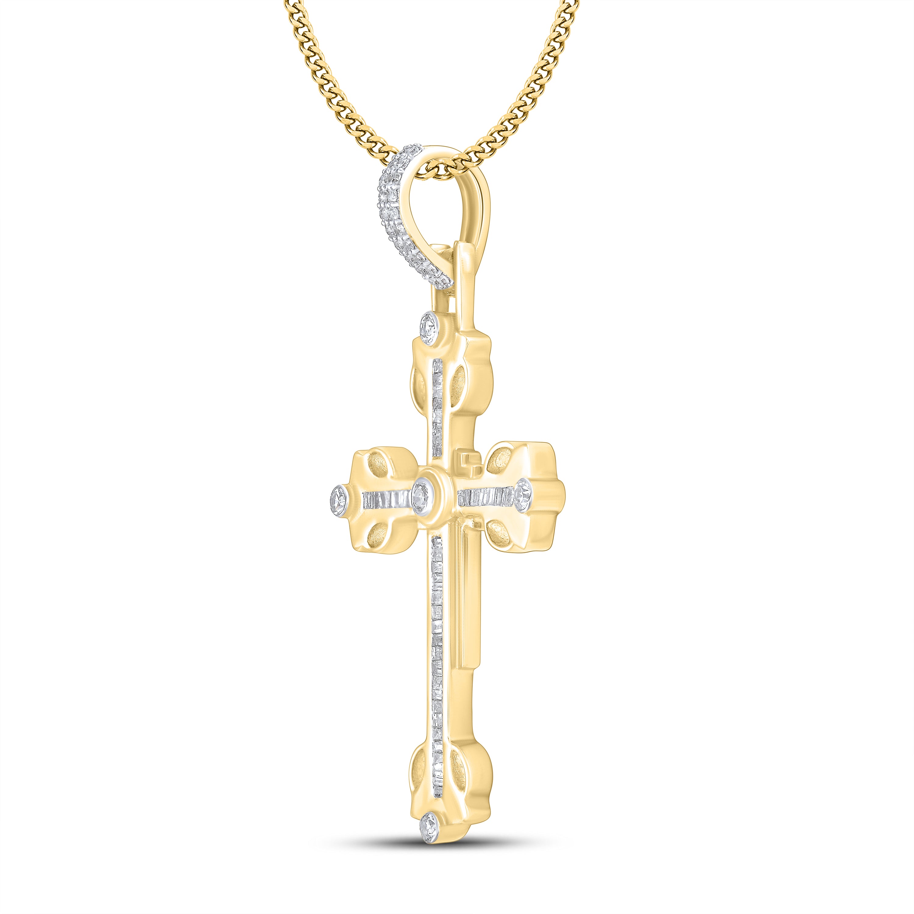 10kt Yellow Gold 0.66 ctw Diamond Cross