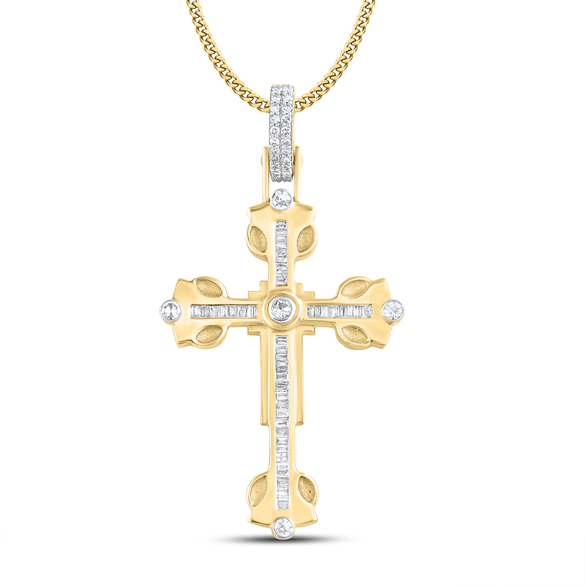 10kt Yellow Gold 0.66 ctw Diamond Cross