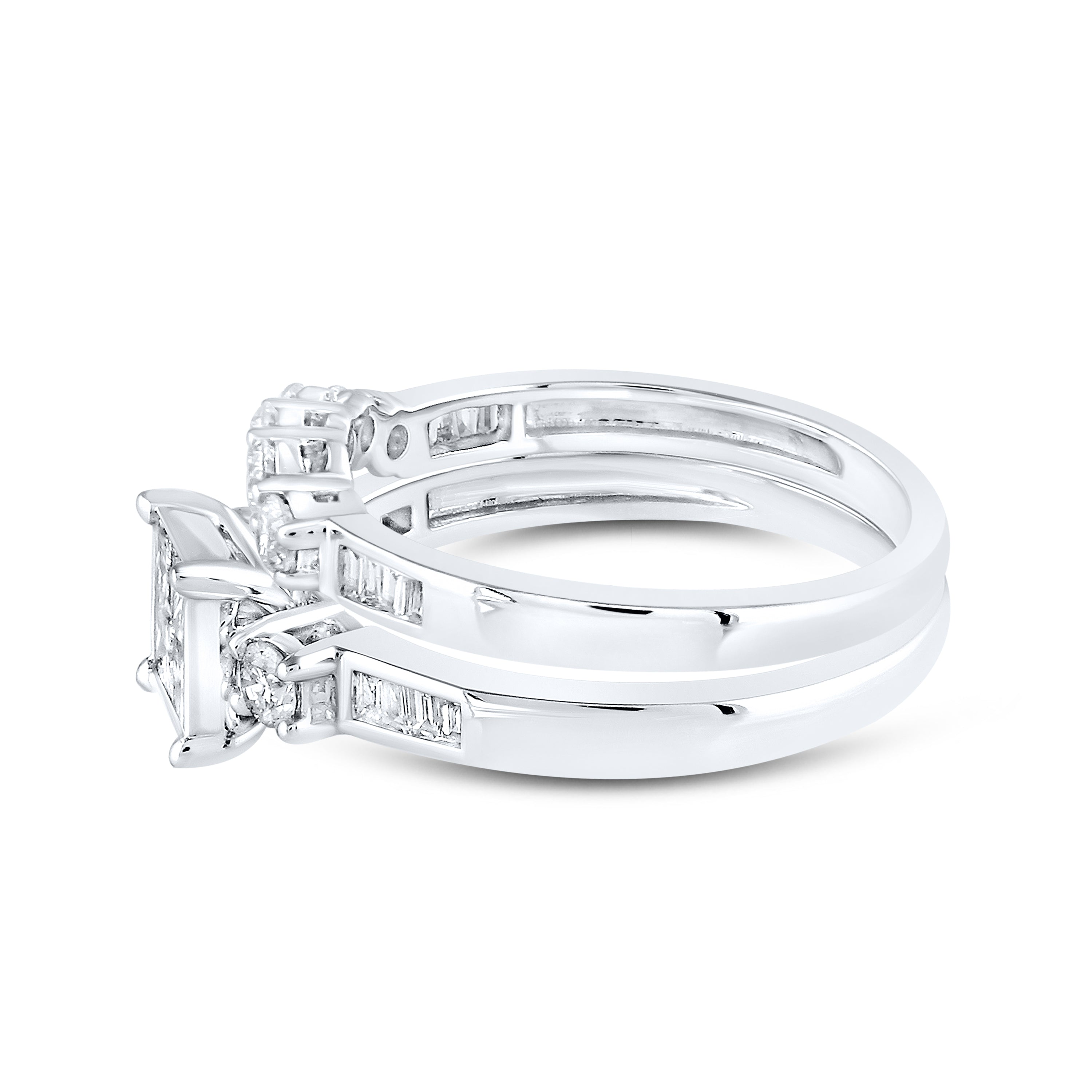 14kt White Gold 1 CTW Natural Diamond Bridal Ring Set
