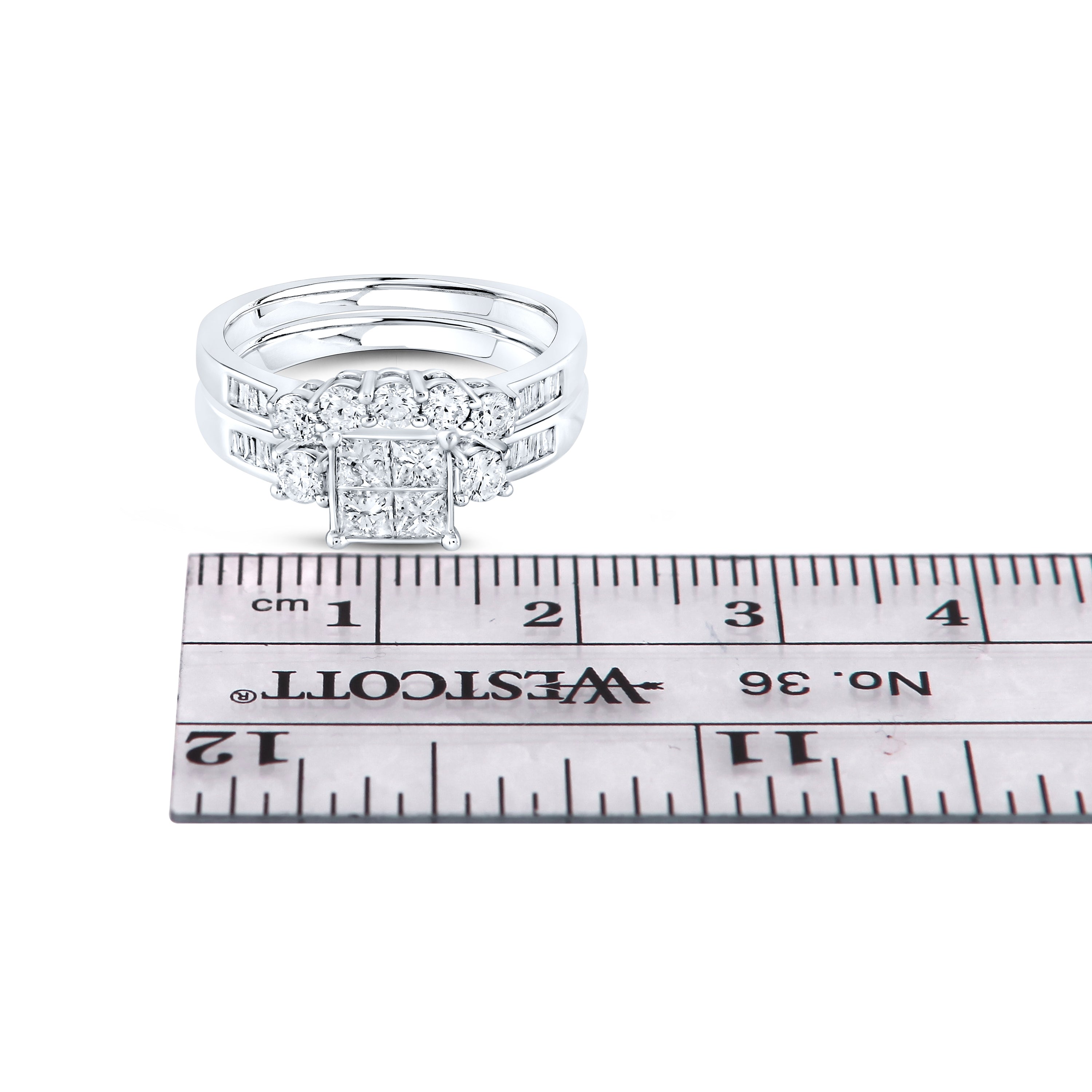 14kt White Gold 1 CTW Natural Diamond Bridal Ring Set