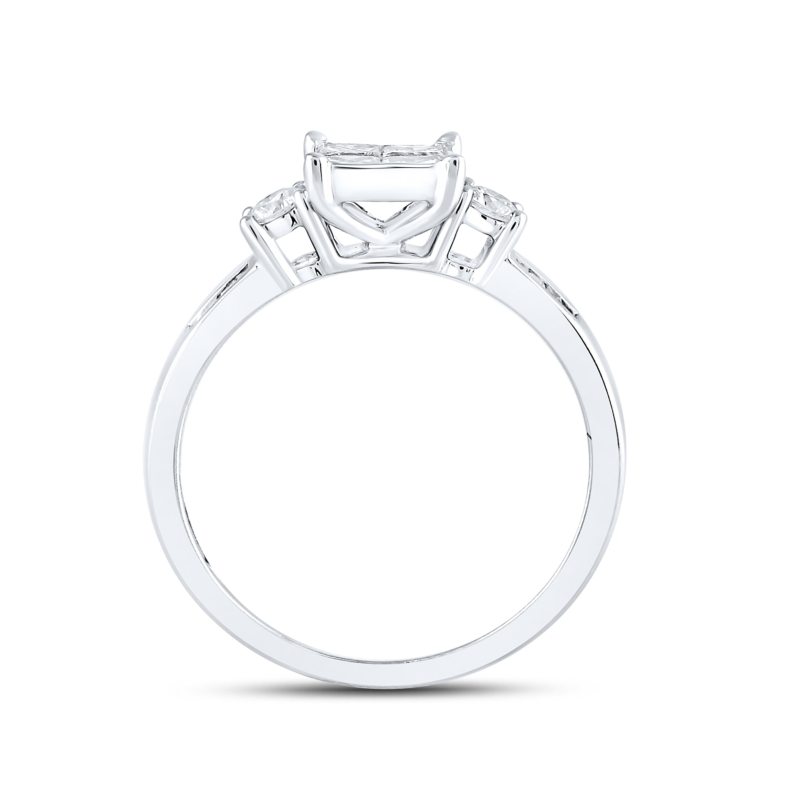 14kt White Gold 1 CTW Natural Diamond Bridal Ring Set