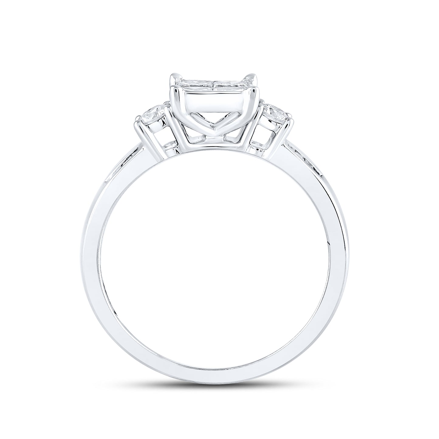 14kt White Gold 1 CTW Natural Diamond Bridal Ring Set