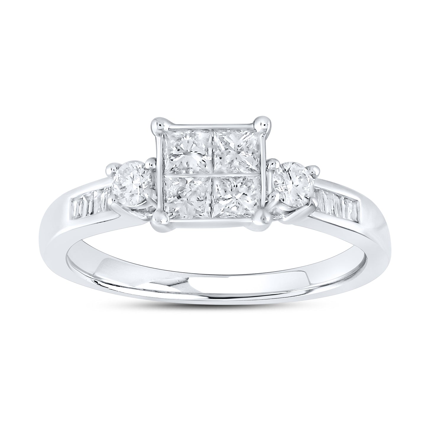 14kt White Gold 1 CTW Natural Diamond Bridal Ring Set