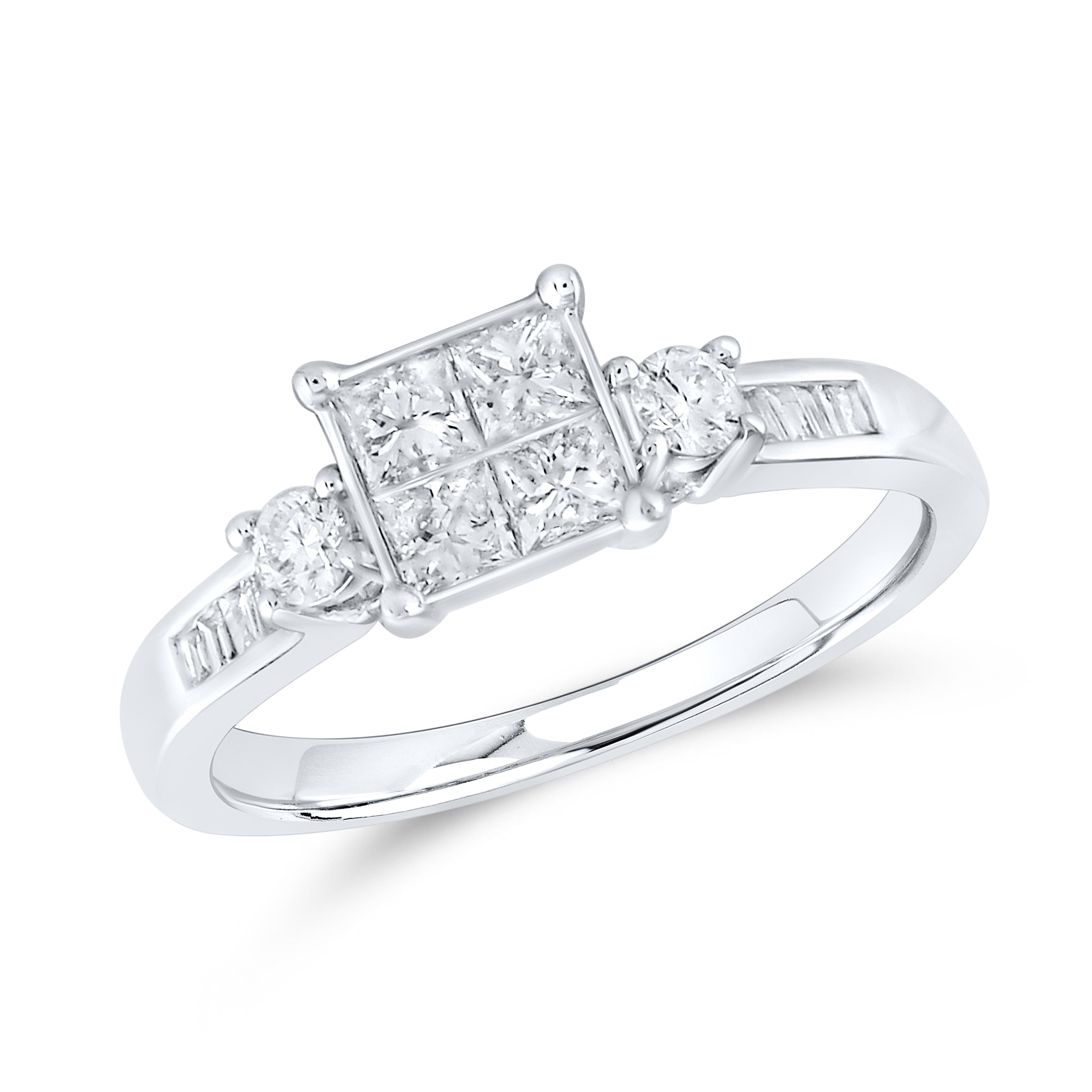 14kt White Gold 1 CTW Natural Diamond Bridal Ring Set