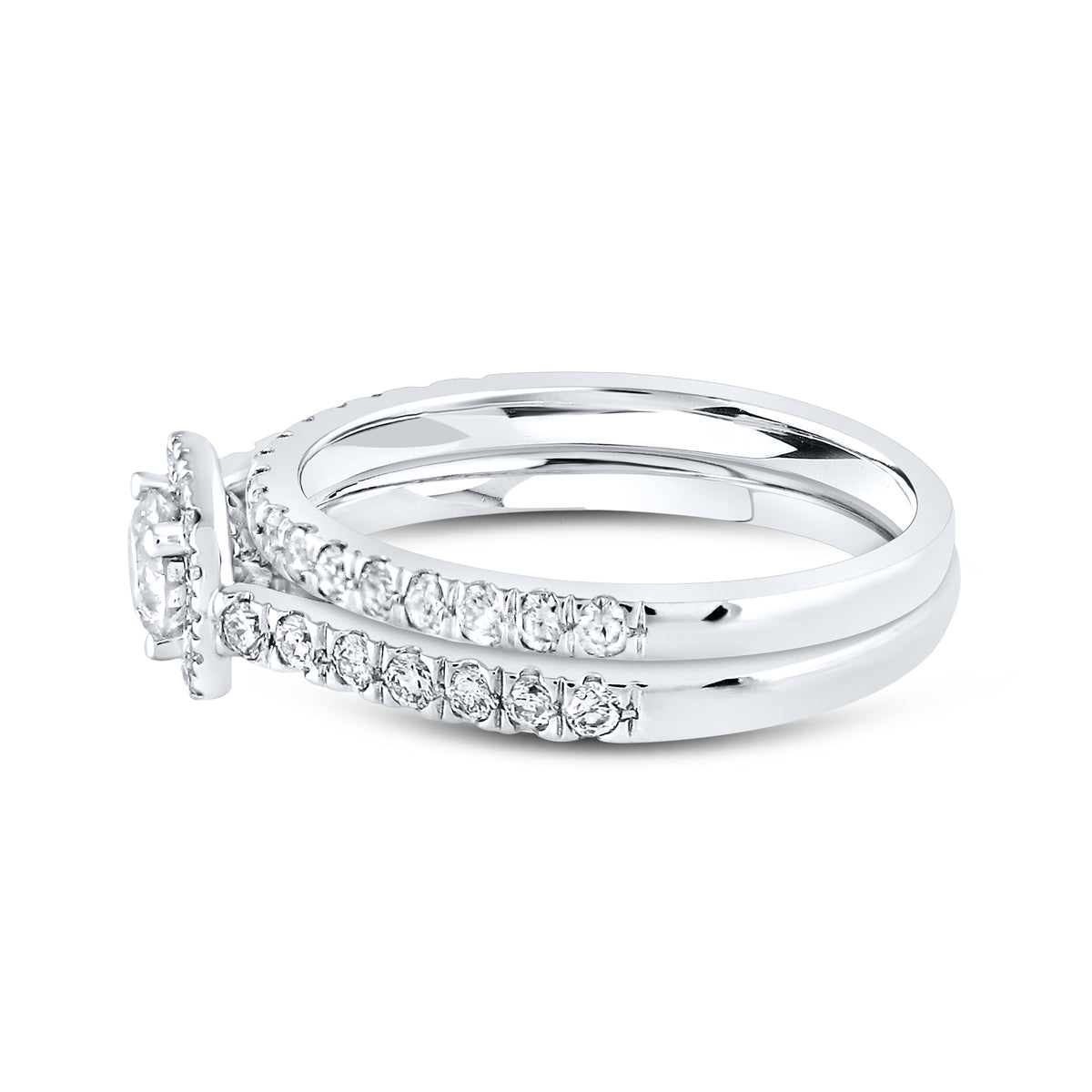 14kt White Gold 1 ctw Natural Diamond Bridal Ring