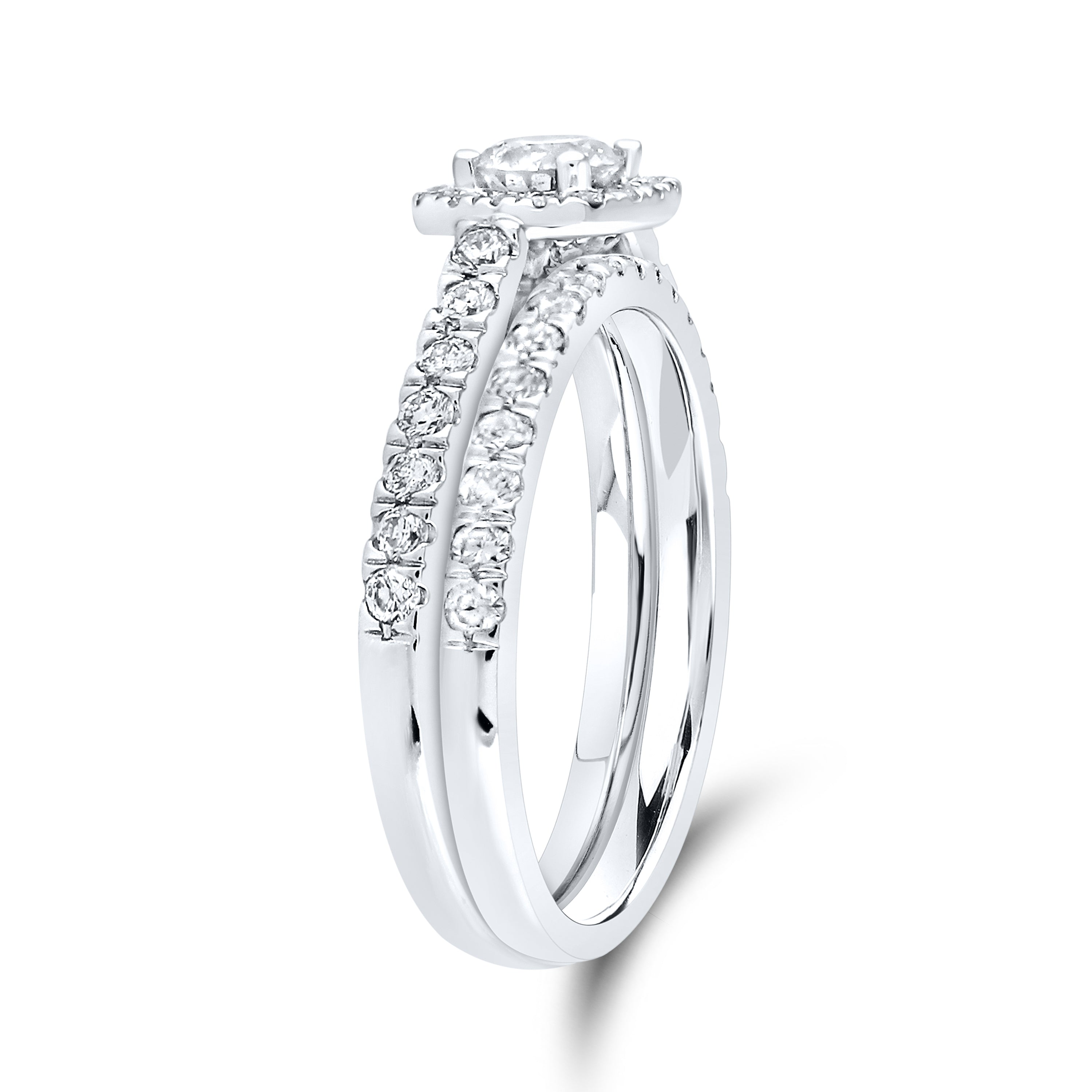 14kt White Gold 1 ctw Natural Diamond Bridal Ring
