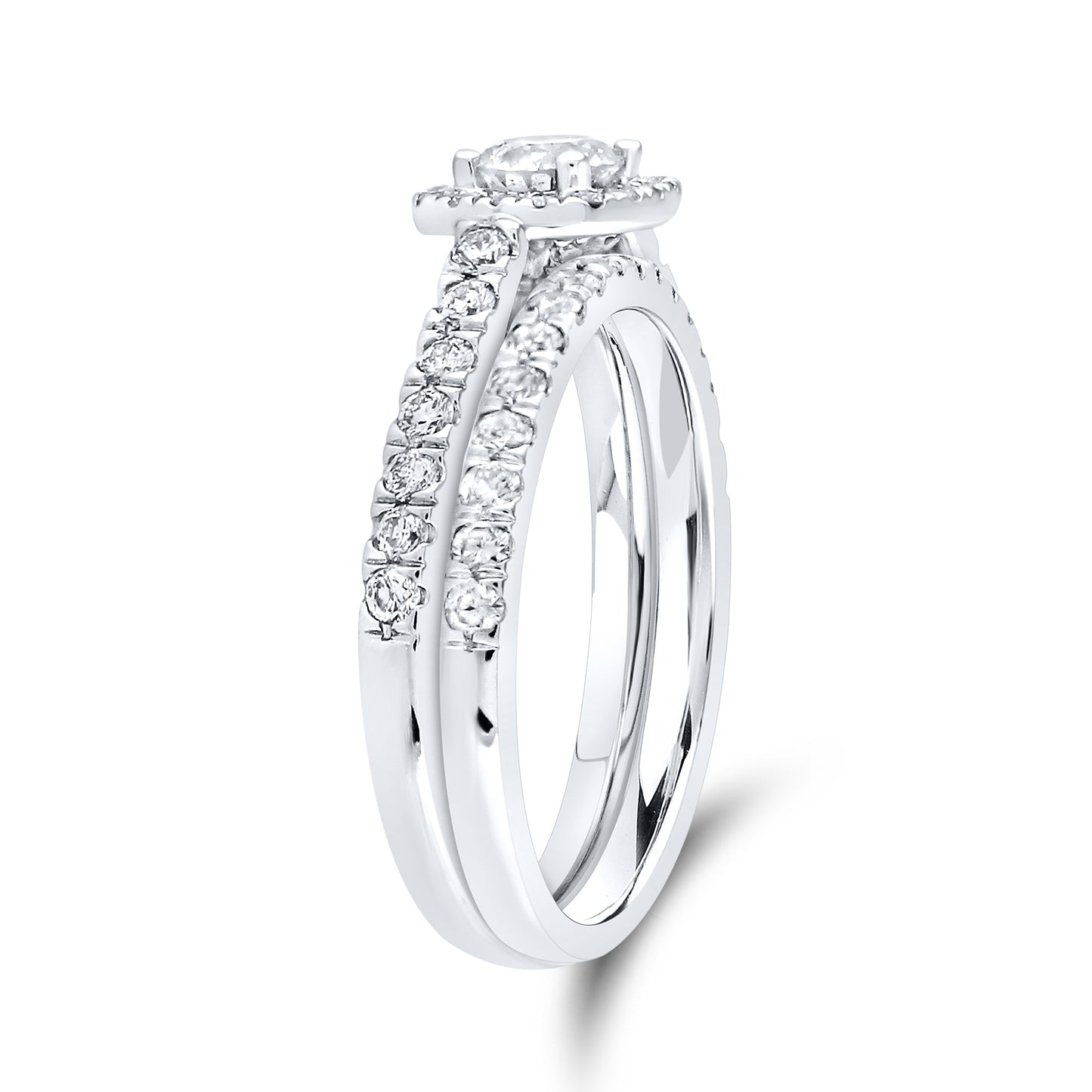 14kt White Gold 1 ctw Natural Diamond Bridal Ring