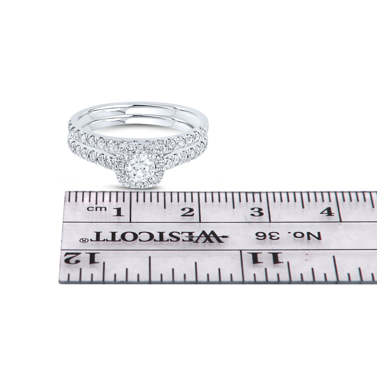 14kt White Gold 1 ctw Natural Diamond Bridal Ring