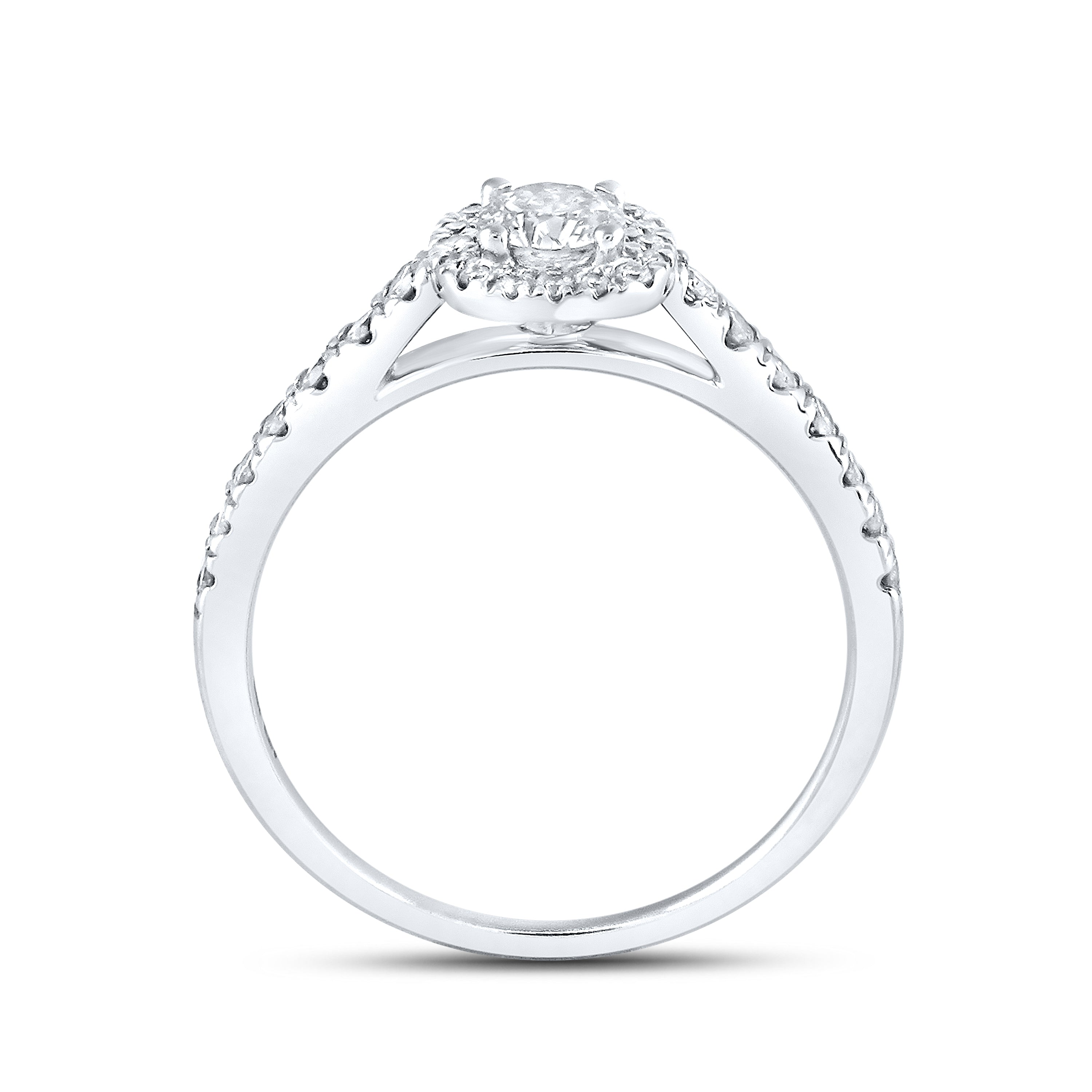 14kt White Gold 1 ctw Natural Diamond Bridal Ring
