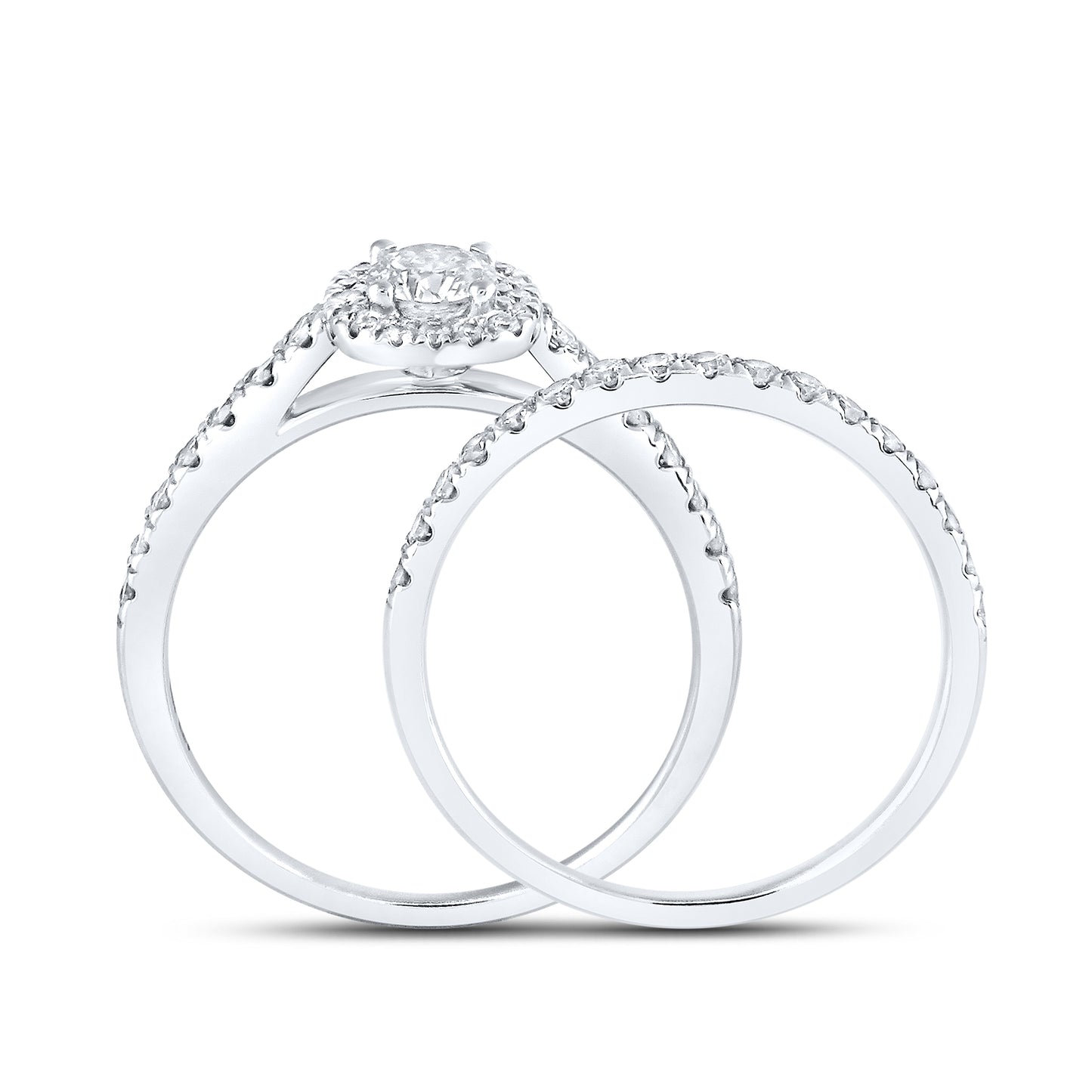 14kt White Gold 1 ctw Natural Diamond Bridal Ring
