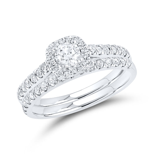 14kt White Gold 1 ctw Natural Diamond Bridal Ring