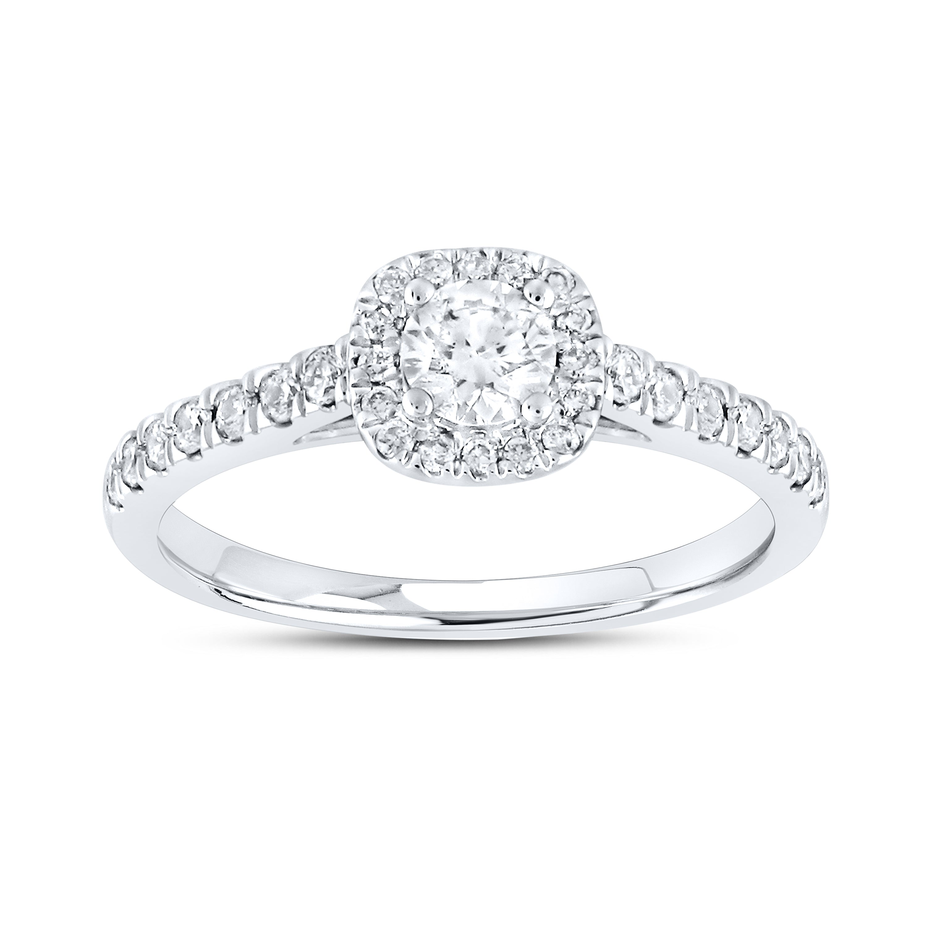 14kt White Gold 1 ctw Natural Diamond Bridal Ring