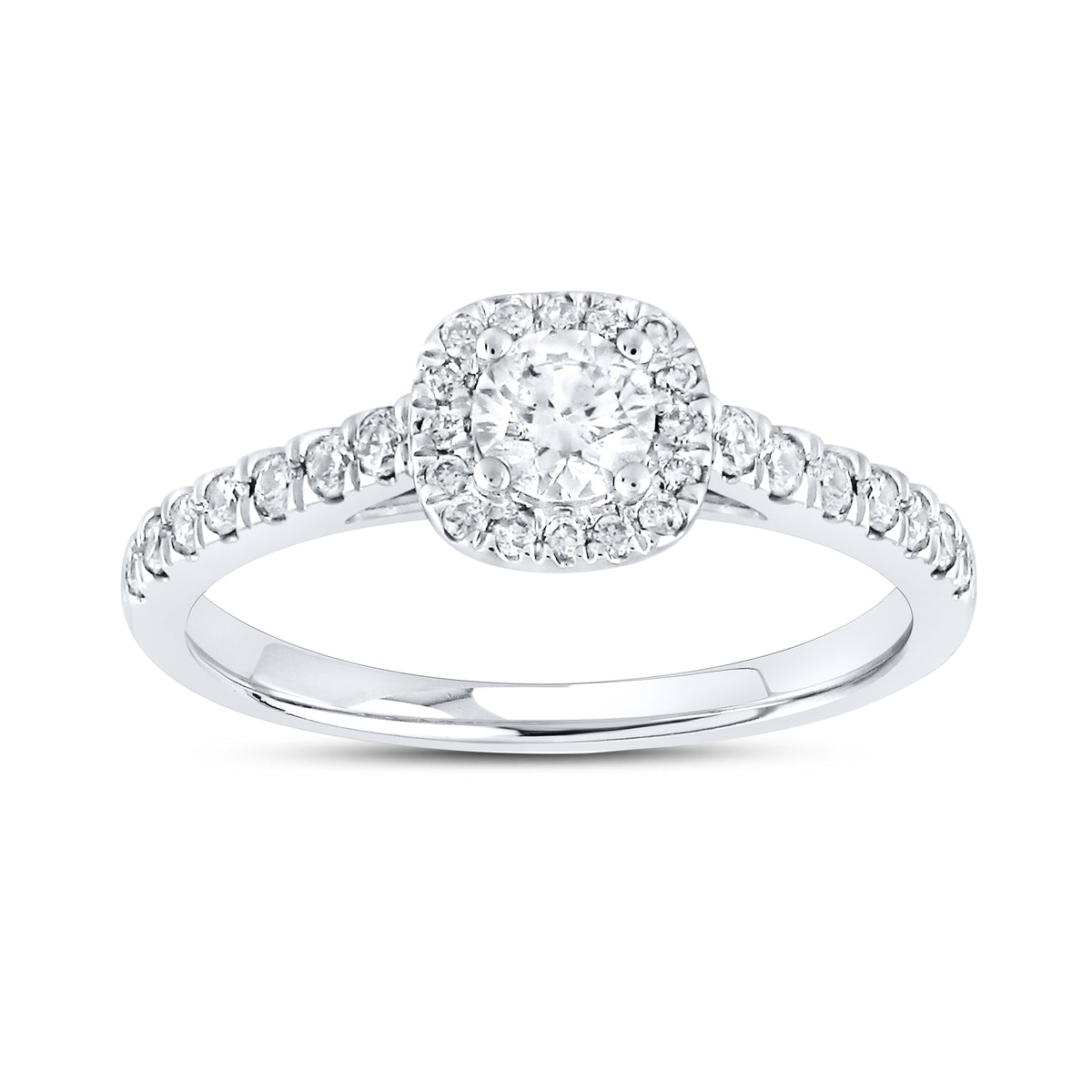 14kt White Gold 1 ctw Natural Diamond Bridal Ring