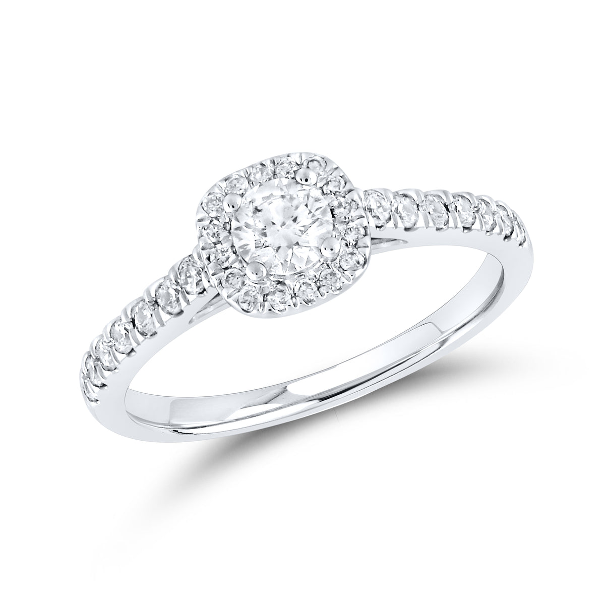 14kt White Gold 1 ctw Natural Diamond Bridal Ring