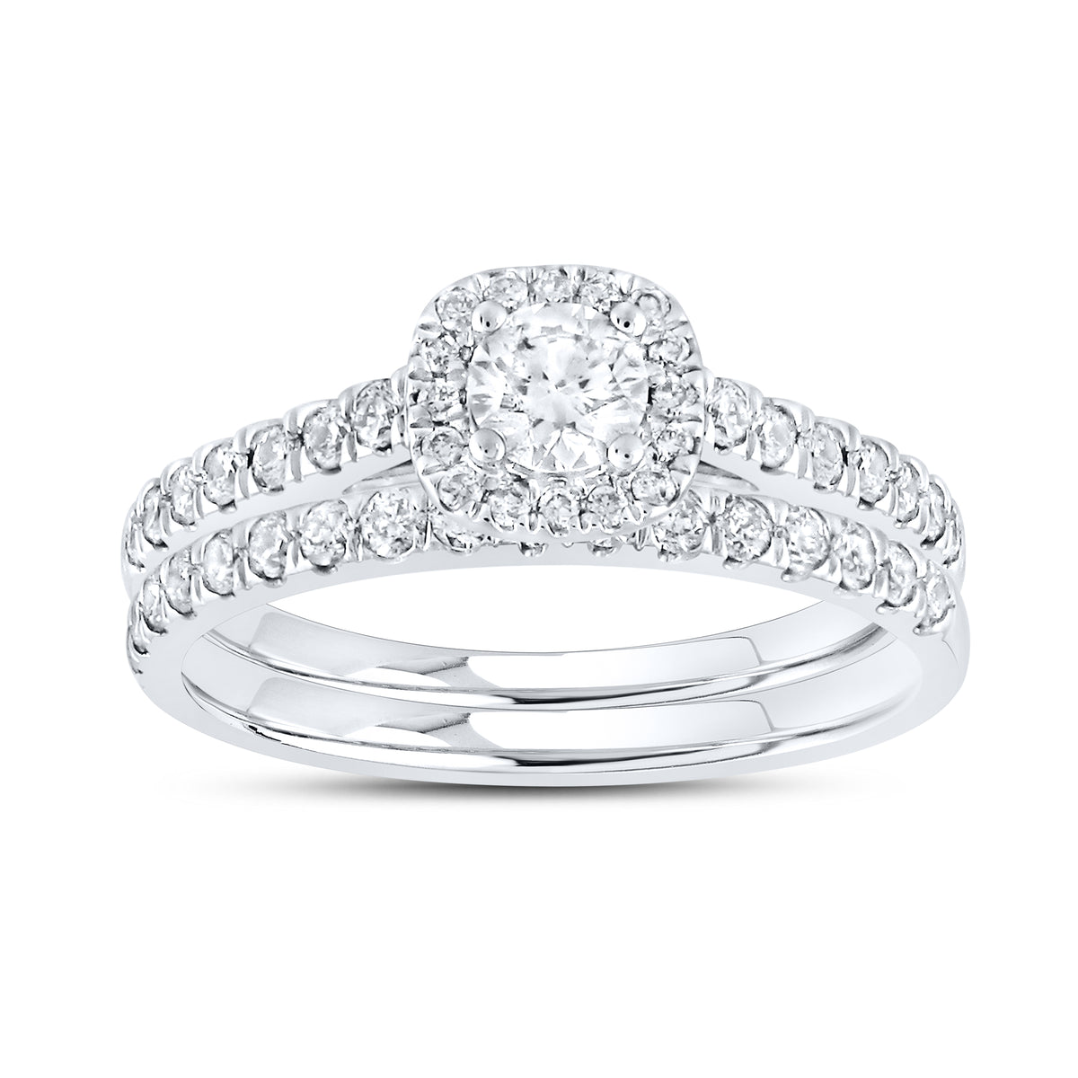14kt White Gold 1 ctw Natural Diamond Bridal Ring