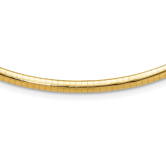 14KT Yellow Gold 4mm Domed Omega Necklace