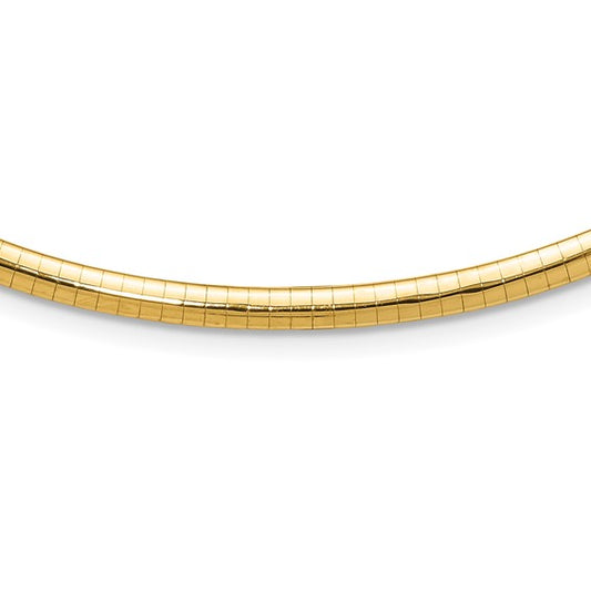 14kt Yellow Gold 4mm Domed Omega Necklace