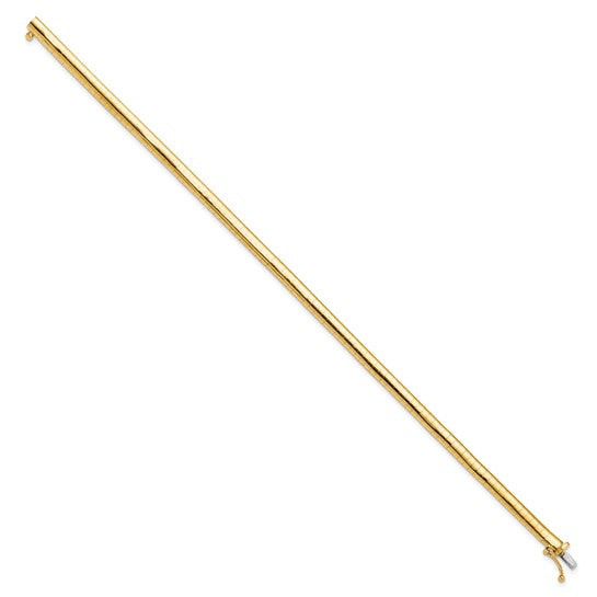 14kt Yellow Gold 4mm Domed 7 inch Omega Bracelet