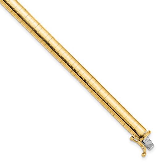 14KT Yellow Gold 6mm Domed 7in. Omega Bracelet