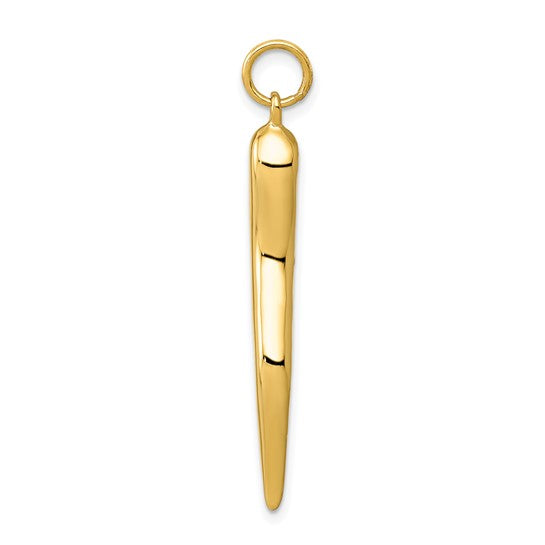 10kt Yellow Gold Large Italian Horn Charm