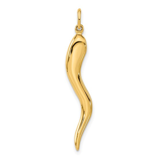 10kt Yellow Gold Large Italian Horn Charm