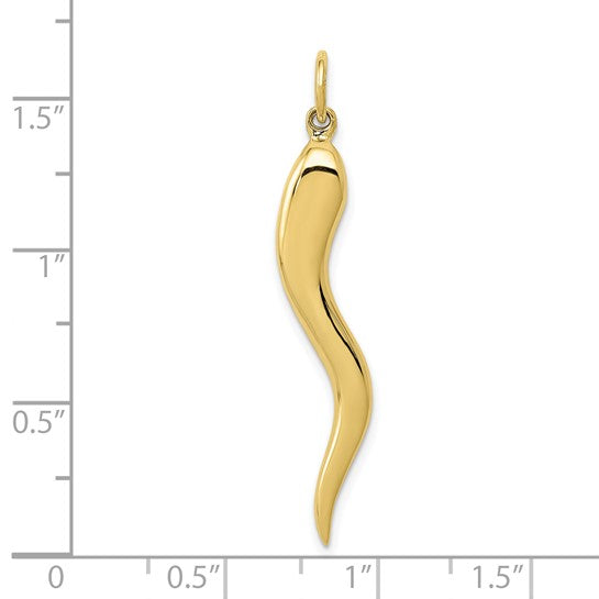 10kt Yellow Gold Large Italian Horn Charm