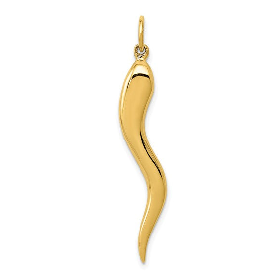 10kt Yellow Gold Large Italian Horn Charm