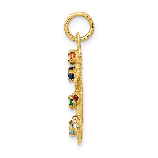 10kt Yellow Gold CZ Stones Artist Palette Charm