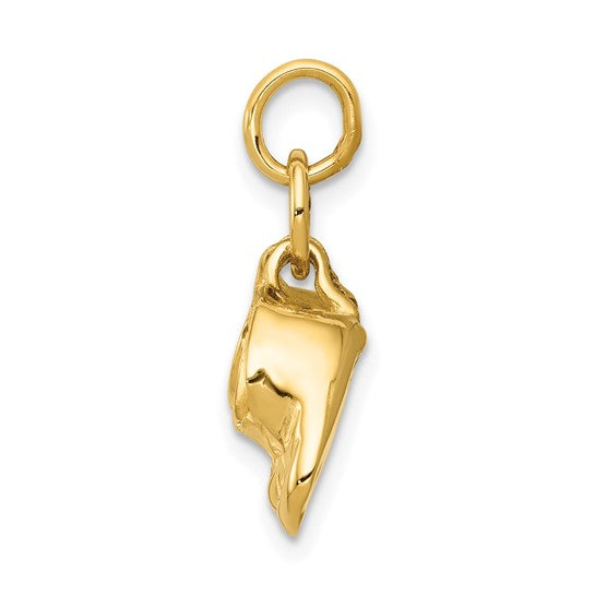 10kt Yellow Gold Polished Baby Shoes Charm