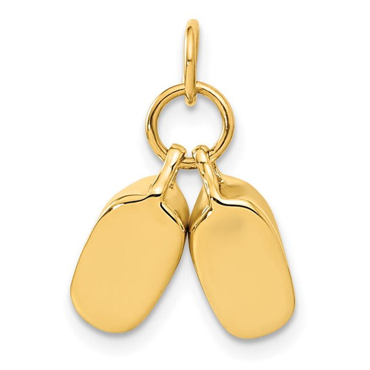 10kt Yellow Gold Polished Baby Shoes Charm