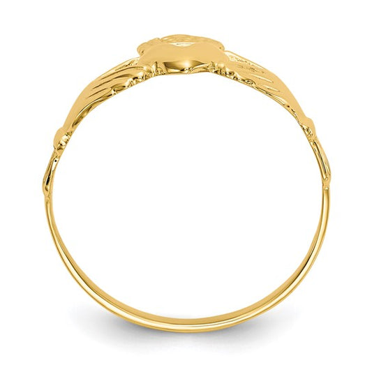 10kt Yellow Gold Polished Claddagh Ring