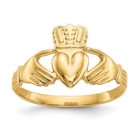 10kt Yellow Gold Polished Claddagh Ring