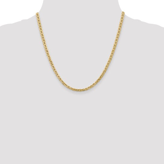 10kt Yellow Gold 4mm Semi-Solid Anchor Chain