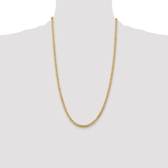 10kt Yellow Gold 4mm Semi-Solid Anchor Chain