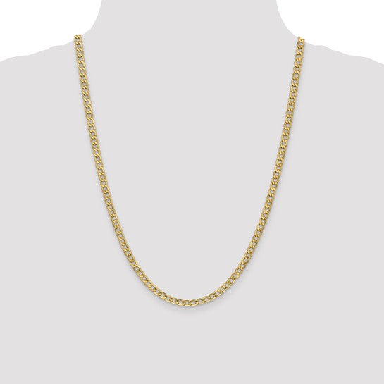 10kt Yellow Gold 4.3mm Semi-Solid Curb Link Chain