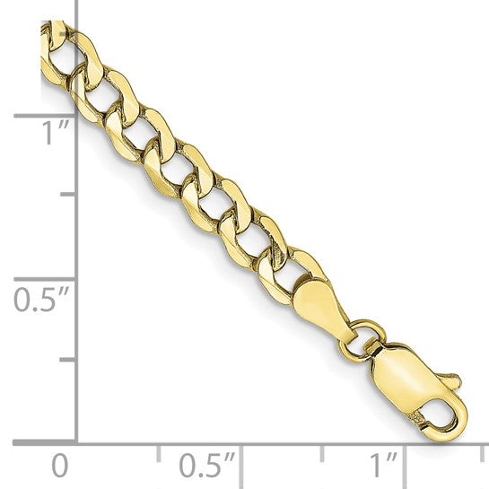 10kt Yellow Gold 4.3mm Semi-Solid Curb Link Chain