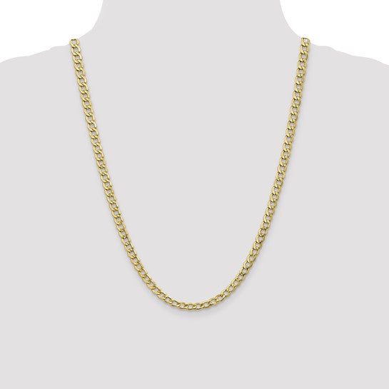 10kt Yellow Gold 5.25mm Semi-Solid Curb Link Chain