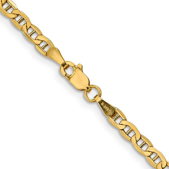 10kt Yellow Gold 3.2mm Semi-Solid Anchor Chain