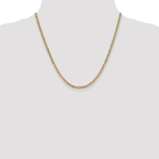 10kt Yellow Gold 3.2mm Semi-Solid Anchor Chain