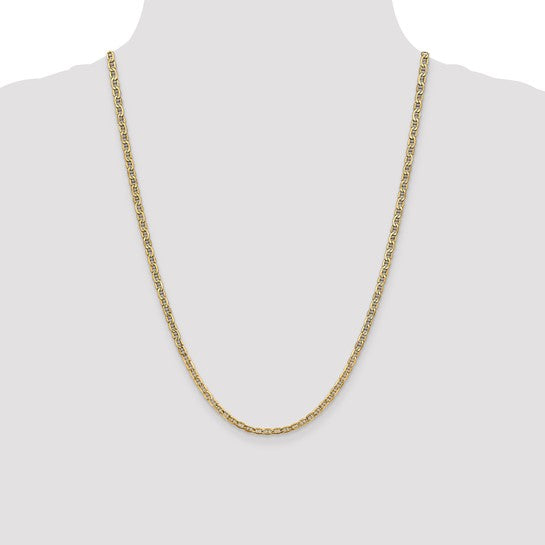 10kt Yellow Gold 3.2mm Semi-Solid Anchor Chain