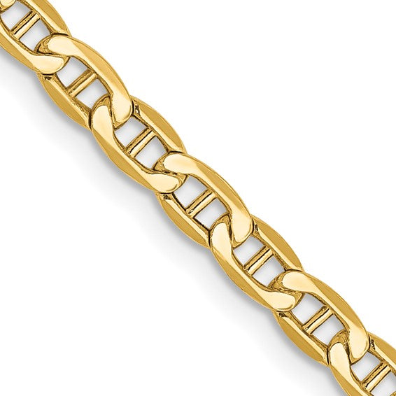 10kt Yellow Gold 3.2mm Semi-Solid Anchor Chain