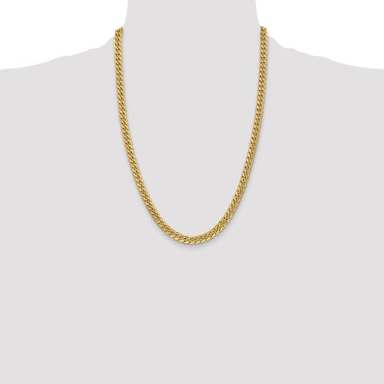 10kt Yellow Gold 6mm Semi-Solid Miami Cuban Chain
