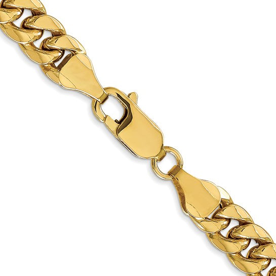 10kt Yellow Gold 6.75mm Semi-Solid Miami Cuban Chain