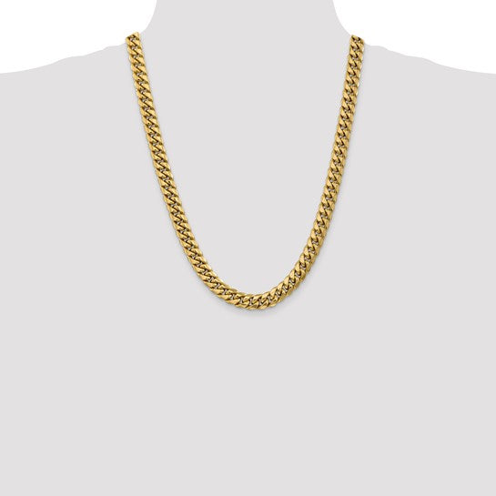 10kt Yellow Gold 9.3mm Semi-Solid Miami Cuban Chain