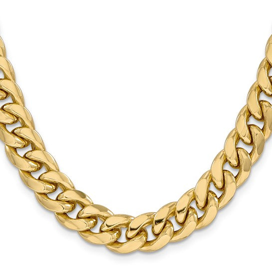 10kt Yellow Gold 11mm Semi-Solid Miami Cuban Chain