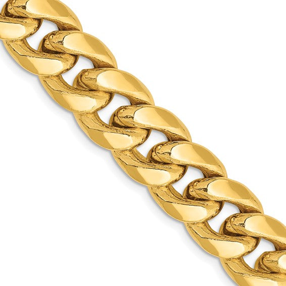 10kt Yellow Gold 11mm Semi-Solid Miami Cuban Chain