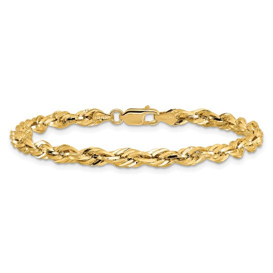10kt Yellow Gold 4.25mm Semi-Solid Rope Chain