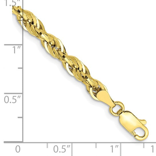 10kt Yellow Gold 4.25mm Semi-Solid Rope Chain