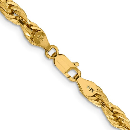 10kt Yellow Gold 4.75mm Semi-Solid Rope Chain
